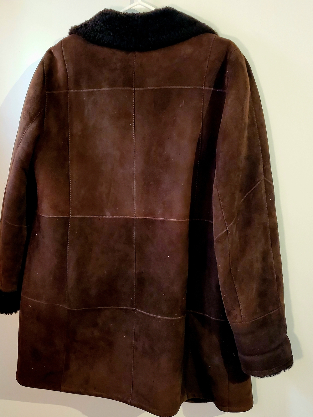Danier Brown Sheep Skin Suede Shearling Lined Jacket Women Small - Picture 2 of 10